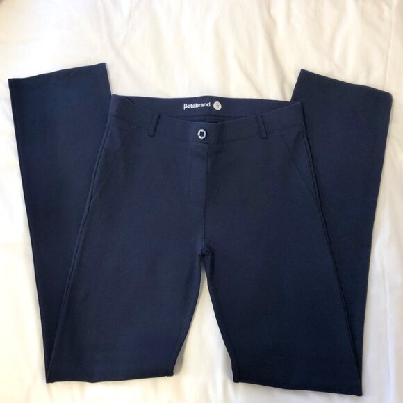 Betabrand Dress Pant Yoga Pants - Straight-Leg - Navy Medium Regular - Picture 5 of 8